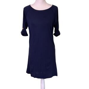 lilly pulitzer somerset navy dress 100% pima cotton dark blue womens size small